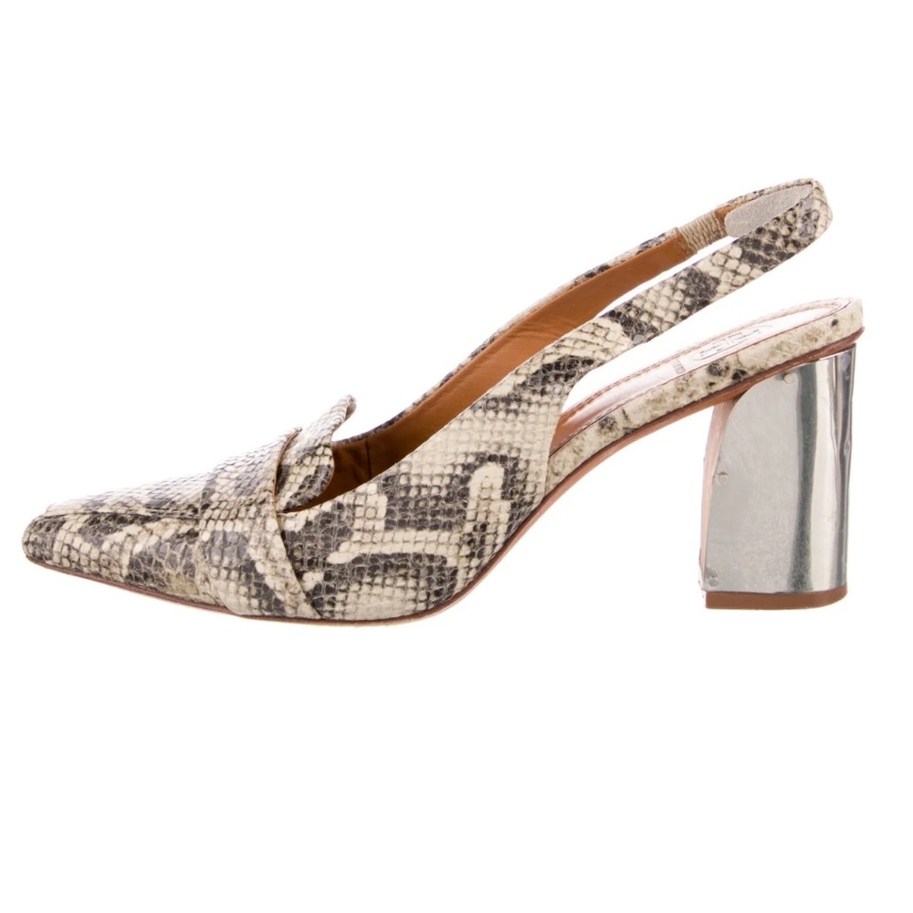 Tory Burch Sadie Mirrored Snakeprint Block Heels